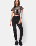 Nelle Crop Top in Checkerboard Tan