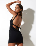 Image of Nelvia Bodycon Dress in Lycra Black