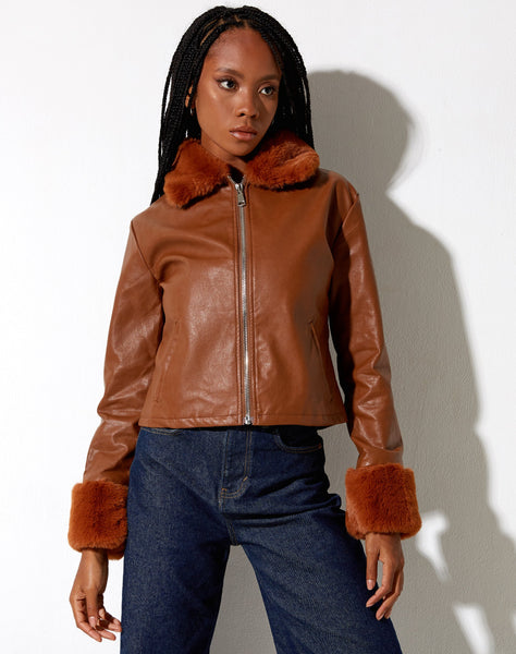 Image of Neliya Jacket in Pu Brown