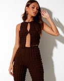 Image of Neno Crop Top in Bubble Jersey Brown