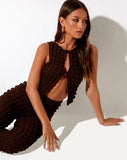 Image of Neno Crop Top in Bubble Jersey Brown