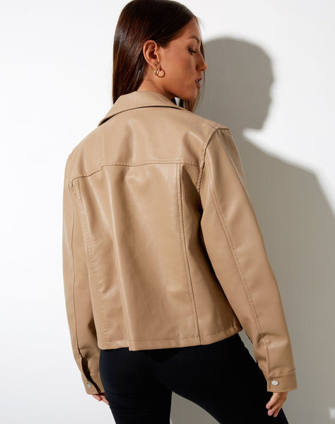 Image of Nerissa Jacket in PU Light Brown