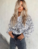 Image of Nero Ring Pull Jacket in White Leopard