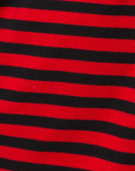 Neivie Jumper in Stripe Horizontal Black / Red