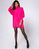 Neve Oversized Jumper in Rib Knit Pink