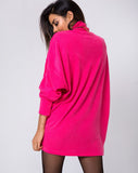 Neve Oversized Jumper in Rib Knit Pink