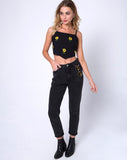 Newlda Crop Top  in Ditsy Sunflower