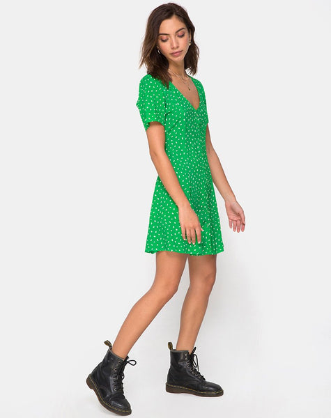 Neyka Dress in Mini Diana Dot Green