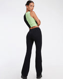 image of Nida Crop Top in Crepe Black and Lime