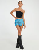 image of Niles Mini Skirt in Digi Petal Blue