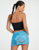 image of Niles Mini Skirt in Digi Petal Blue