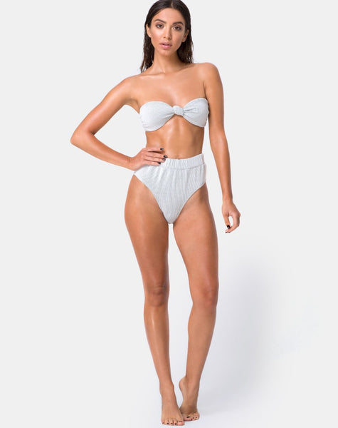 Nima Bikini Top in Crinkle Rib White