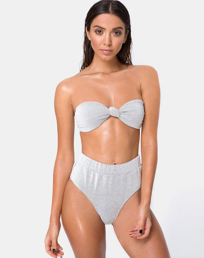 Nima Bikini Top in Crinkle Rib White