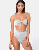 Nima Bikini Bottom in Crinkle Rib White