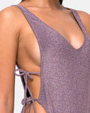 Nishi Swimsuit in Gunmetal Glitter