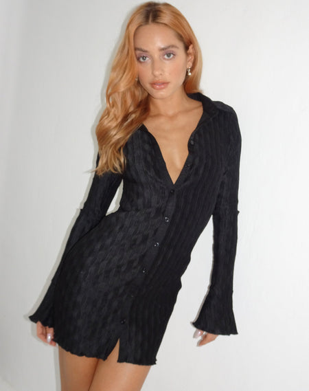 Sachin Mini Dress in Chain Knit Black