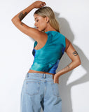 image of Nolan Crop Top in Fluid Watercolour Wash