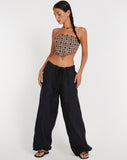 Image of Nolda Crop Top on 90s Geo Brown