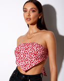 Nolda Top in Ditsy Butterfly Peach and Red