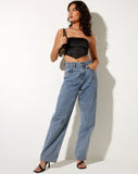 Image of Nolda Crop Top in Satin Black