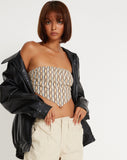 image of Nolda Crop Top in Preppy Geo Brown