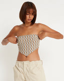 image of Nolda Crop Top in Preppy Geo Brown