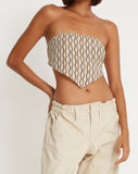 image of Nolda Crop Top in Preppy Geo Brown