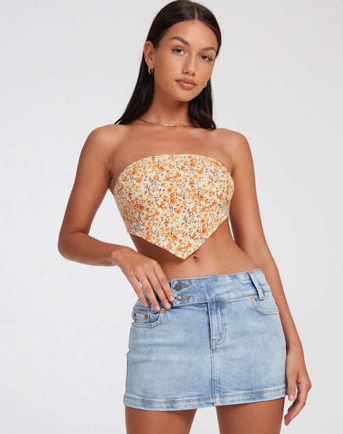 image of Nolda Crop Top in Ditsy Tangerine