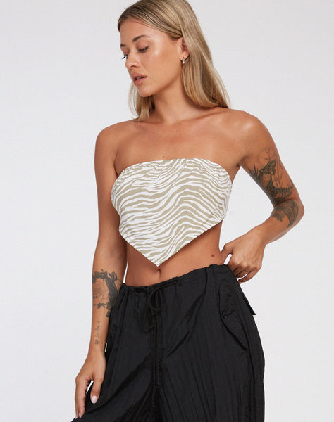 image of Nolda Crop Top in Tonal Zebra