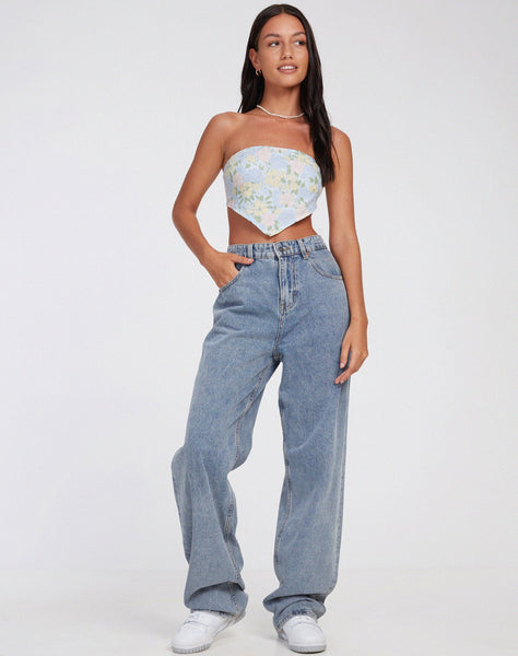 image of Nolda Crop Top in Washed Out Pastel Floral