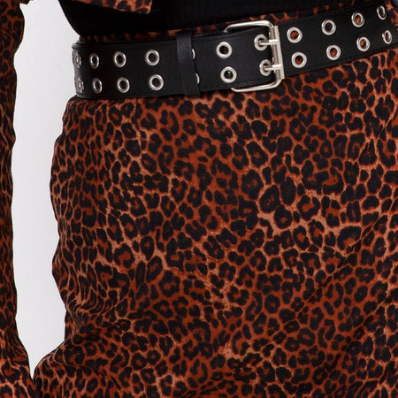 Sheny Mini Skirt in Ditsy Leopard Orange