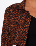 Noly Cropped Blazer in Ditsy Leopard Orange