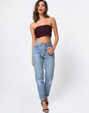 Nolia Tube Top in Mini Diana Dot Black and Red