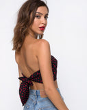 Nolia Tube Top in Mini Diana Dot Black and Red