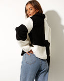 Image of Nuna Jacket in Borg Panelled Black and White