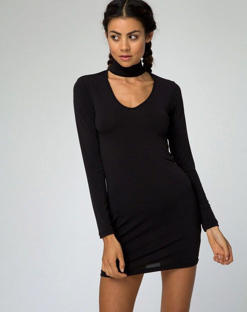 Nymphea Bodycon Dress in Black