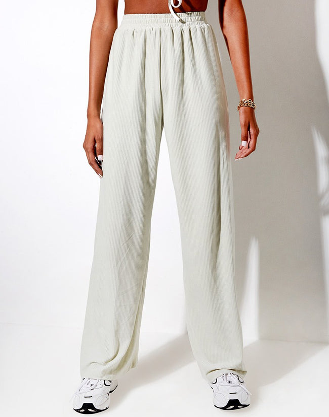 Obeli Trouser in Velvet Rib Minty