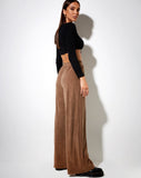 Image of Obeli Trouser in Velvet Rib Tan Brown