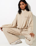 Obeli Trouser in Neutral Beige 'Saint' Embro