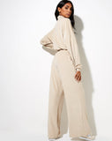 Obeli Trouser in Neutral Beige 'Saint' Embro