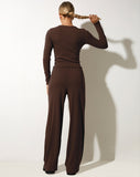 image of Odara Long Sleeve Top in Bitter Chocolate