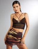 Image of MOTEL X IRIS Olgi Crop Top in Mesh Black and Brown