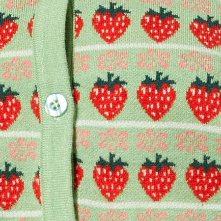 Olina Cardi in Mint String Of Strawberries