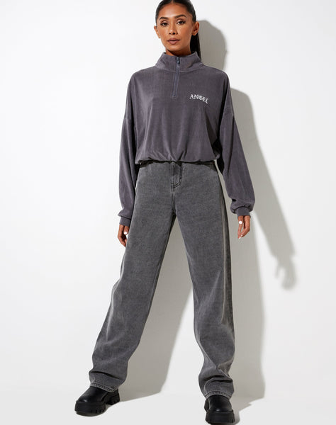 Olini Jumper in Charcoal Grey 'Angel' Embro