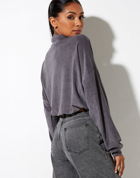 Olini Jumper in Charcoal Grey 'Angel' Embro