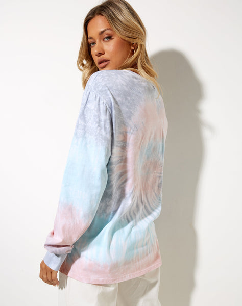 Image of Olivia Long Sleeve Tee in White Tie Dye Kindness Grow