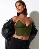 image of Ombe Crop Top in Tailoring Olive