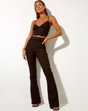 Image of Zaltana Flare Trouser in Tailoring Brown