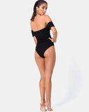 Ona Swimsuit in Crinkle Rib Black