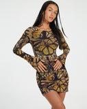 image of Onata Mini Dress in Butterfly Gold